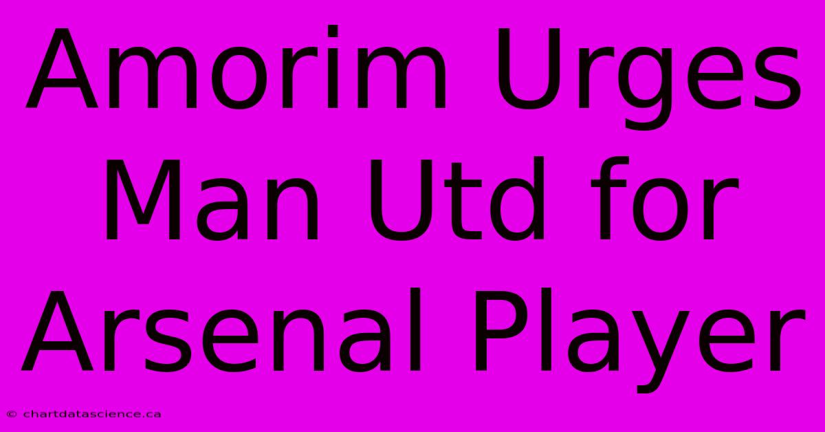 Amorim Urges Man Utd For Arsenal Player