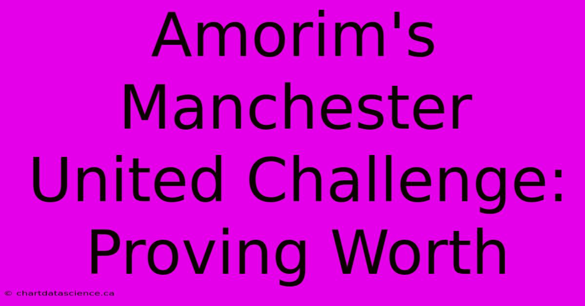 Amorim's Manchester United Challenge: Proving Worth