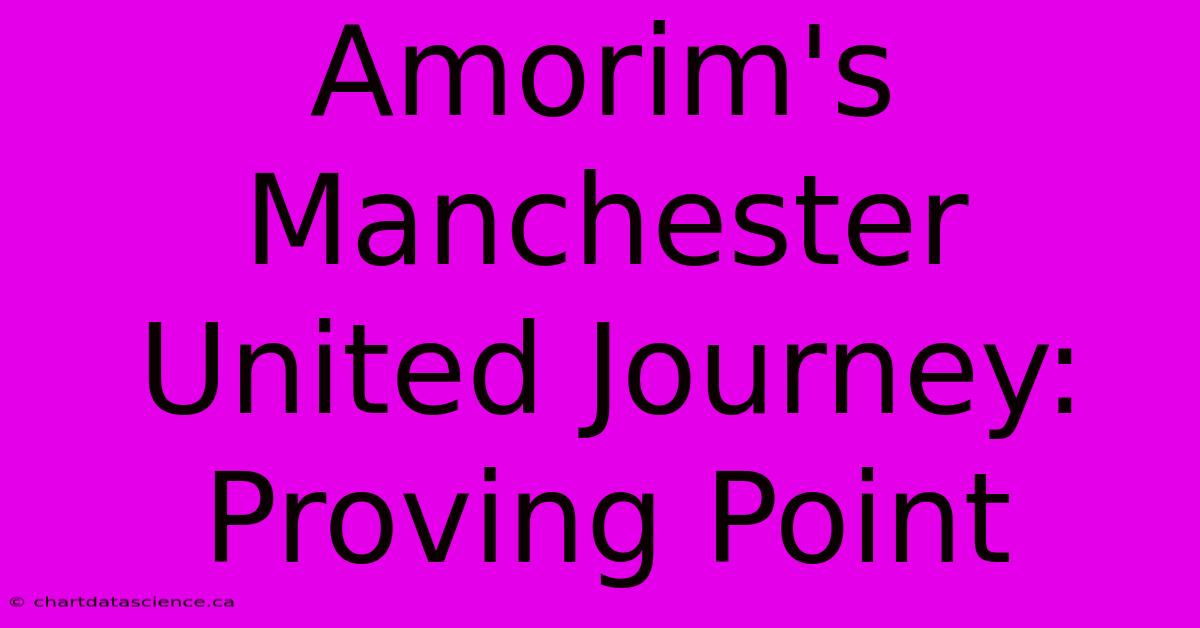 Amorim's Manchester United Journey: Proving Point