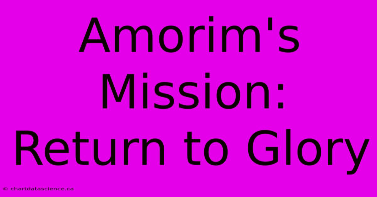 Amorim's Mission:  Return To Glory