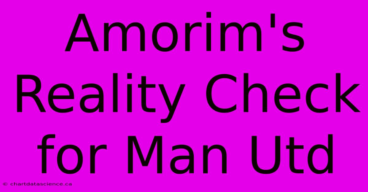 Amorim's Reality Check For Man Utd