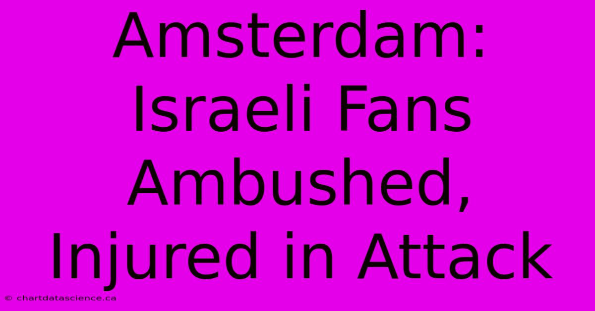 Amsterdam: Israeli Fans Ambushed, Injured In Attack 