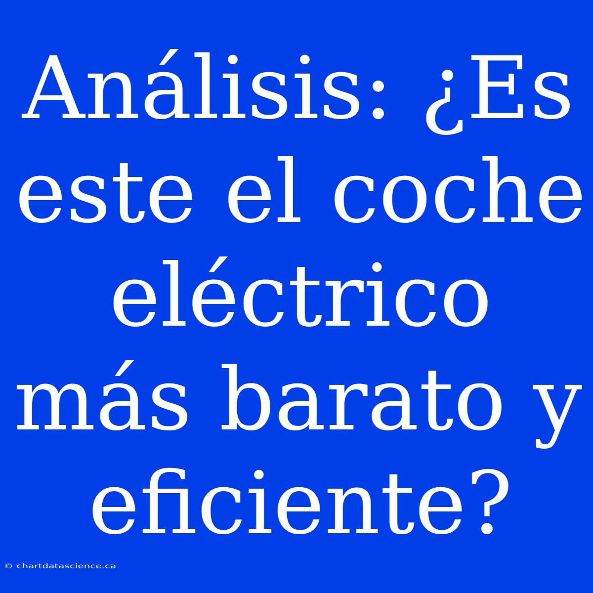 Análisis: ¿Es Este El Coche Eléctrico Más Barato Y Eficiente?