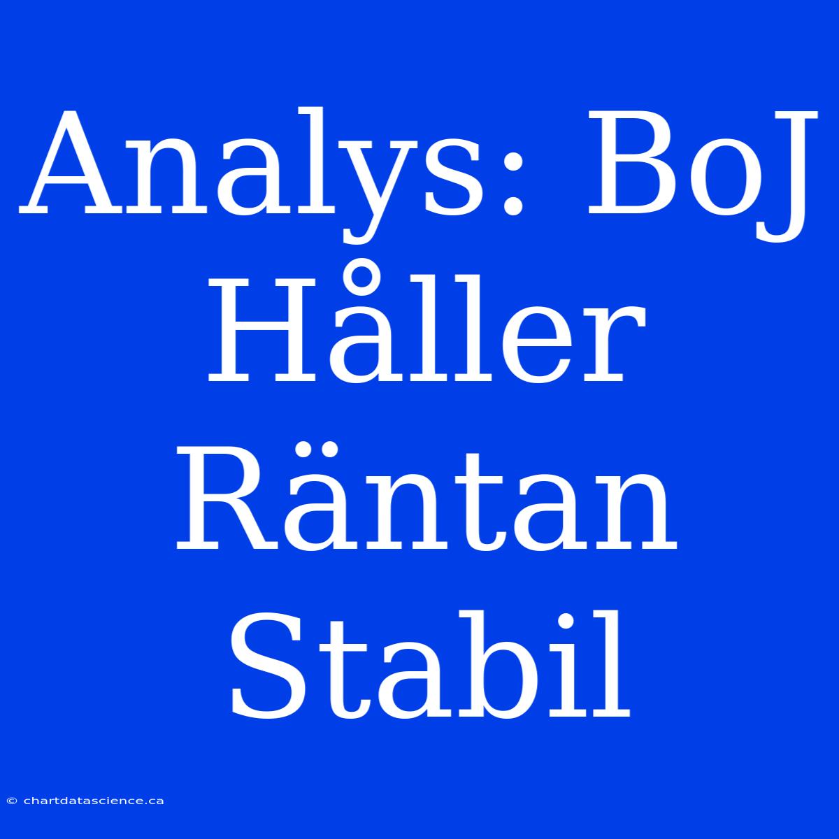 Analys: BoJ Håller Räntan Stabil