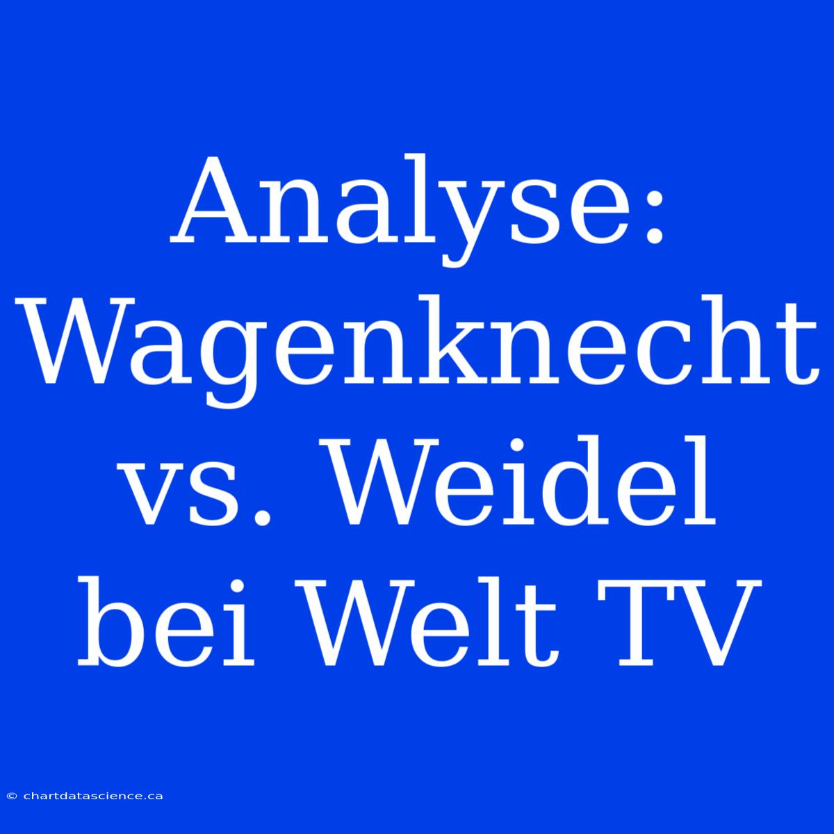 Analyse: Wagenknecht Vs. Weidel Bei Welt TV