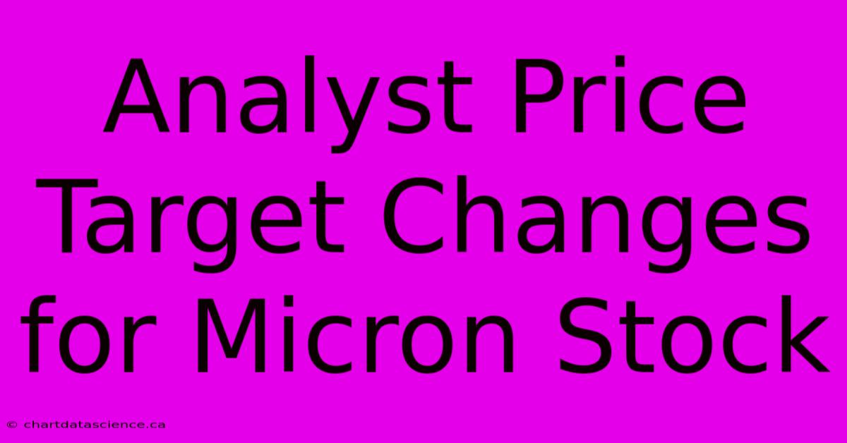 Analyst Price Target Changes For Micron Stock