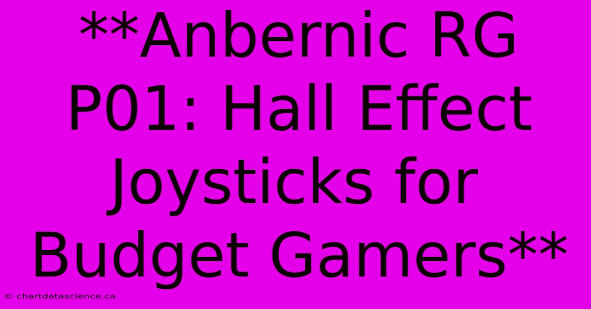 **Anbernic RG P01: Hall Effect Joysticks For Budget Gamers**