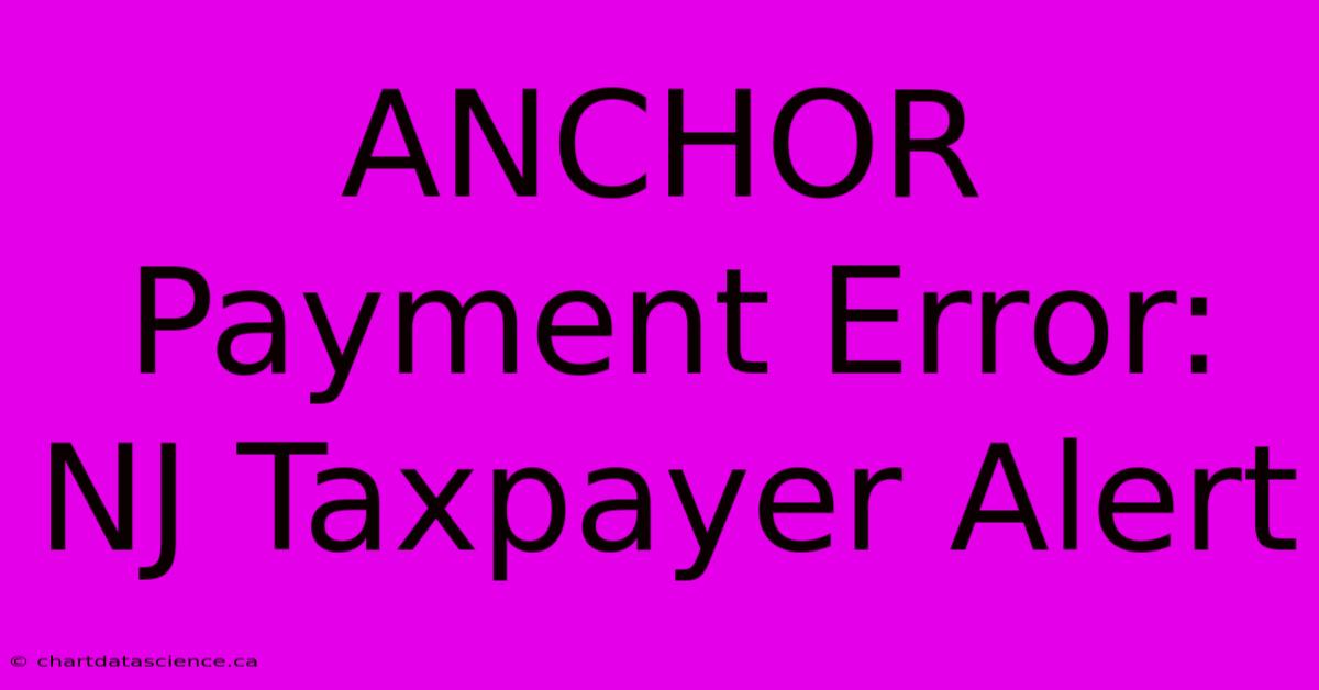 ANCHOR Payment Error: NJ Taxpayer Alert