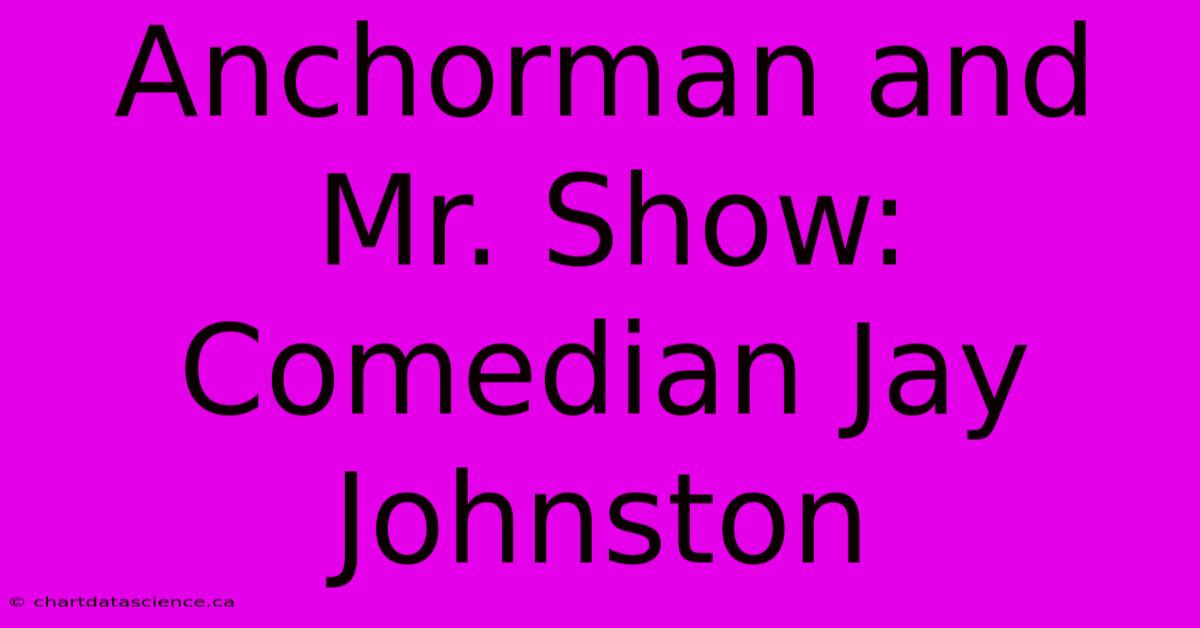 Anchorman And Mr. Show: Comedian Jay Johnston