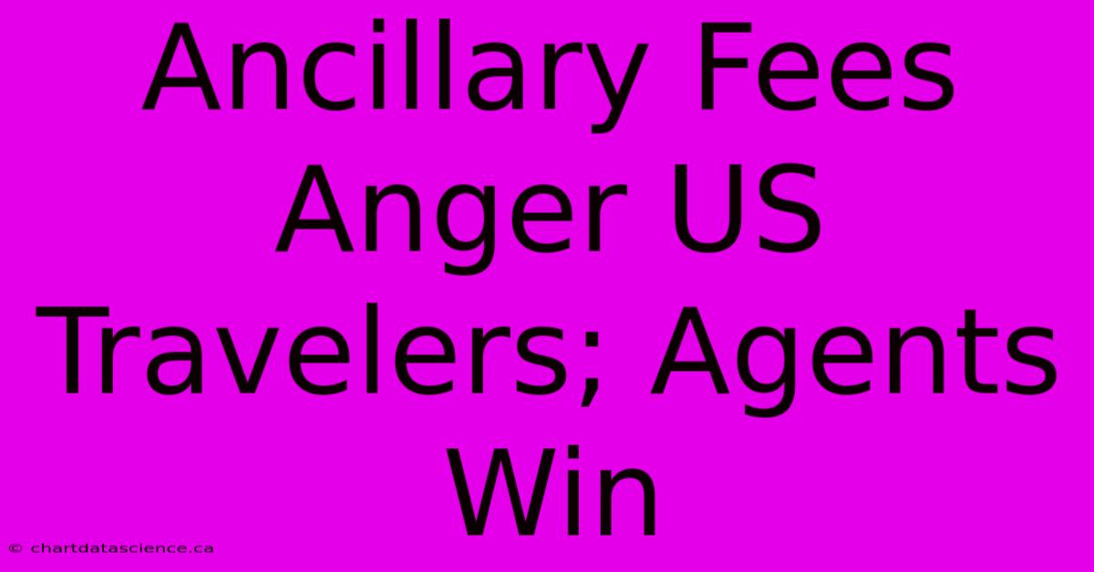 Ancillary Fees Anger US Travelers; Agents Win