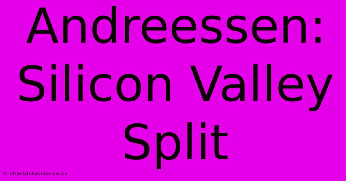 Andreessen: Silicon Valley Split