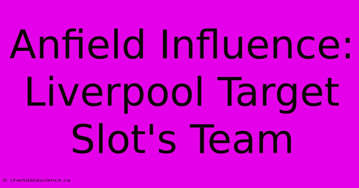 Anfield Influence: Liverpool Target Slot's Team