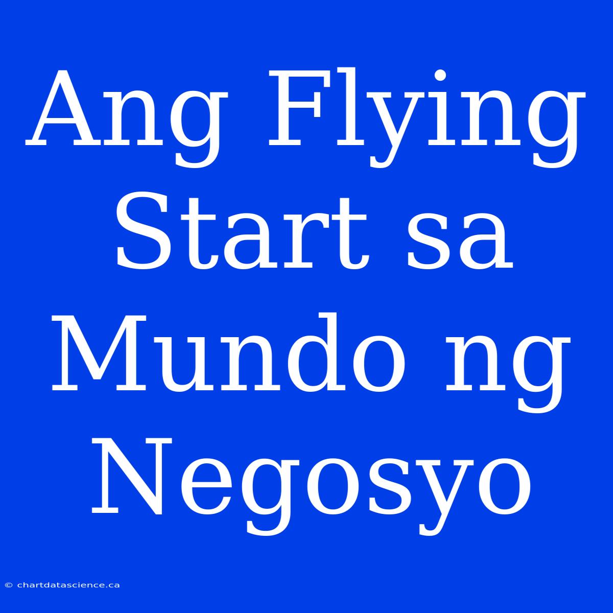 Ang Flying Start Sa Mundo Ng Negosyo