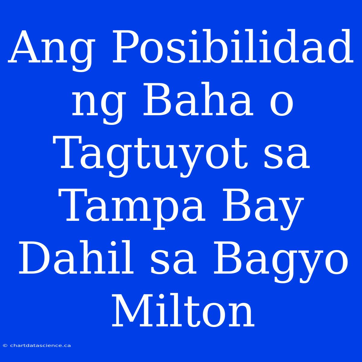 Ang Posibilidad Ng Baha O Tagtuyot Sa Tampa Bay Dahil Sa Bagyo Milton