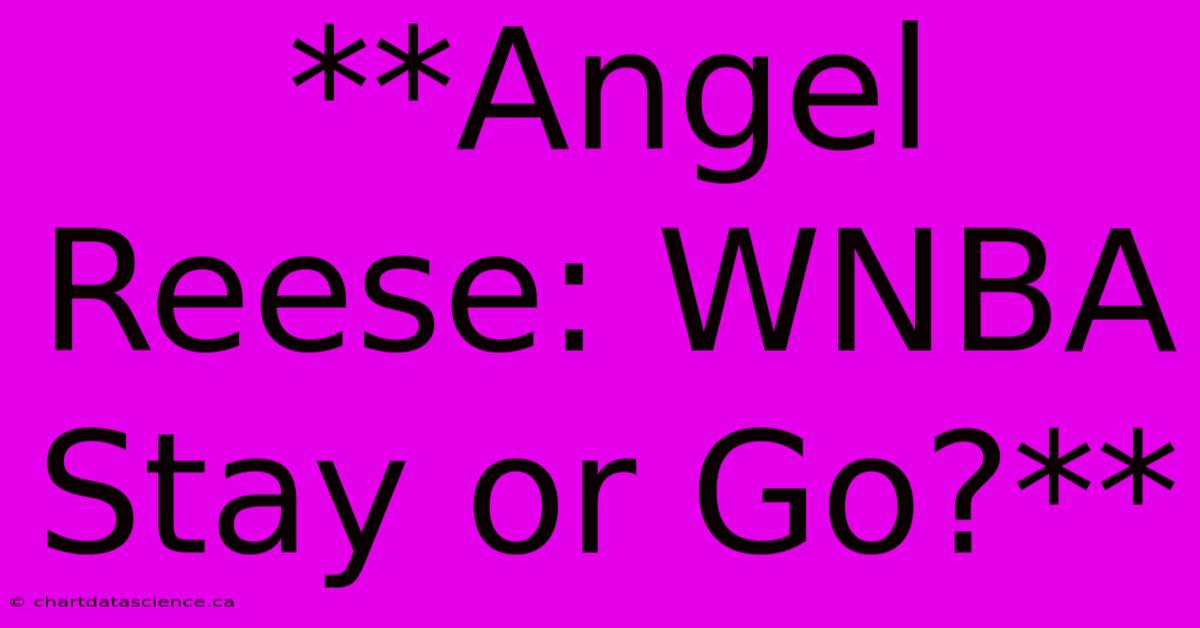 **Angel Reese: WNBA Stay Or Go?**