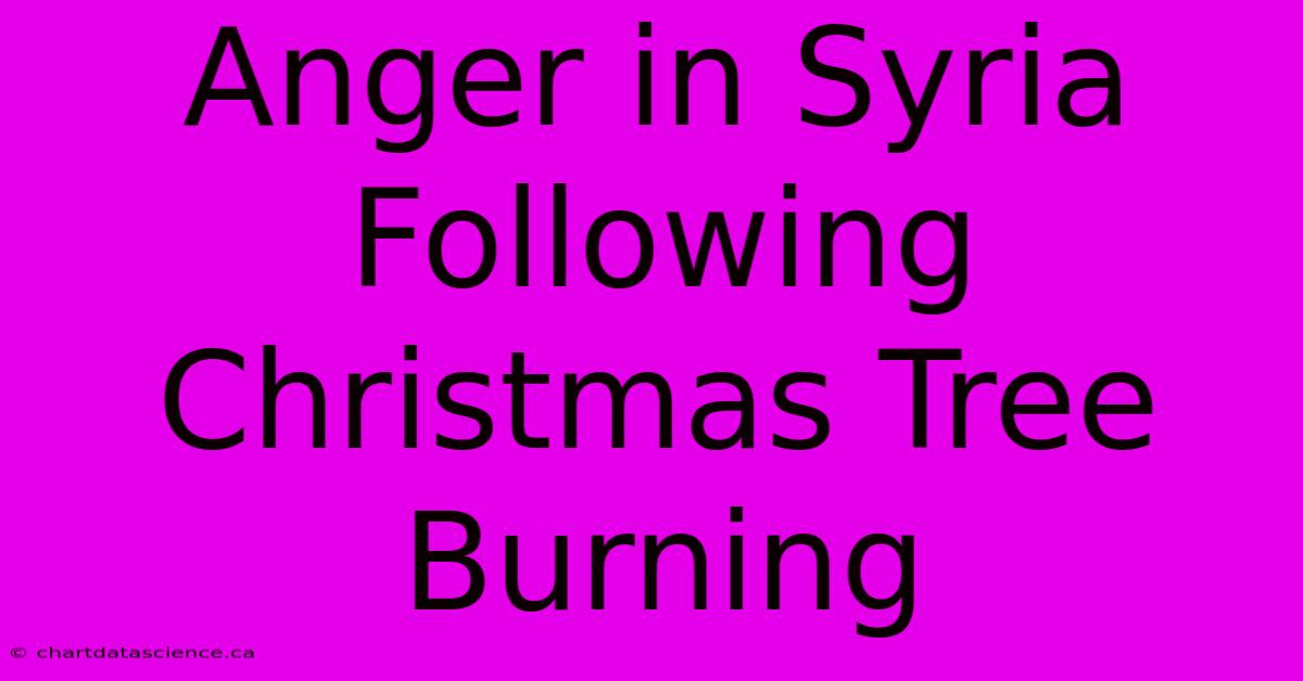 Anger In Syria Following Christmas Tree Burning