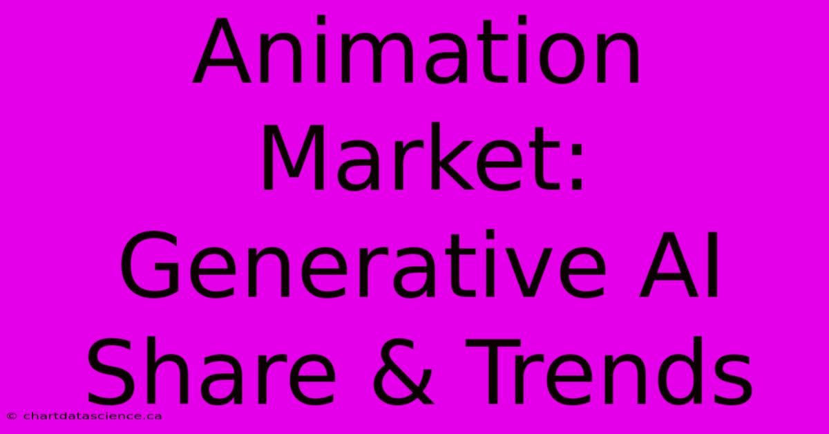 Animation Market: Generative AI Share & Trends