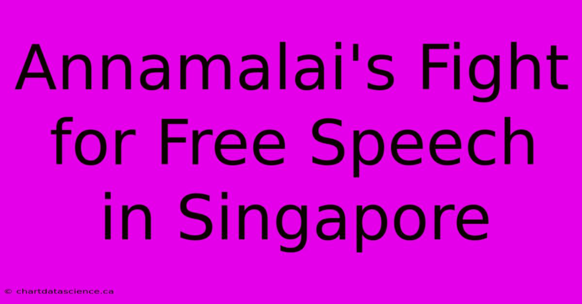 Annamalai's Fight For Free Speech In Singapore