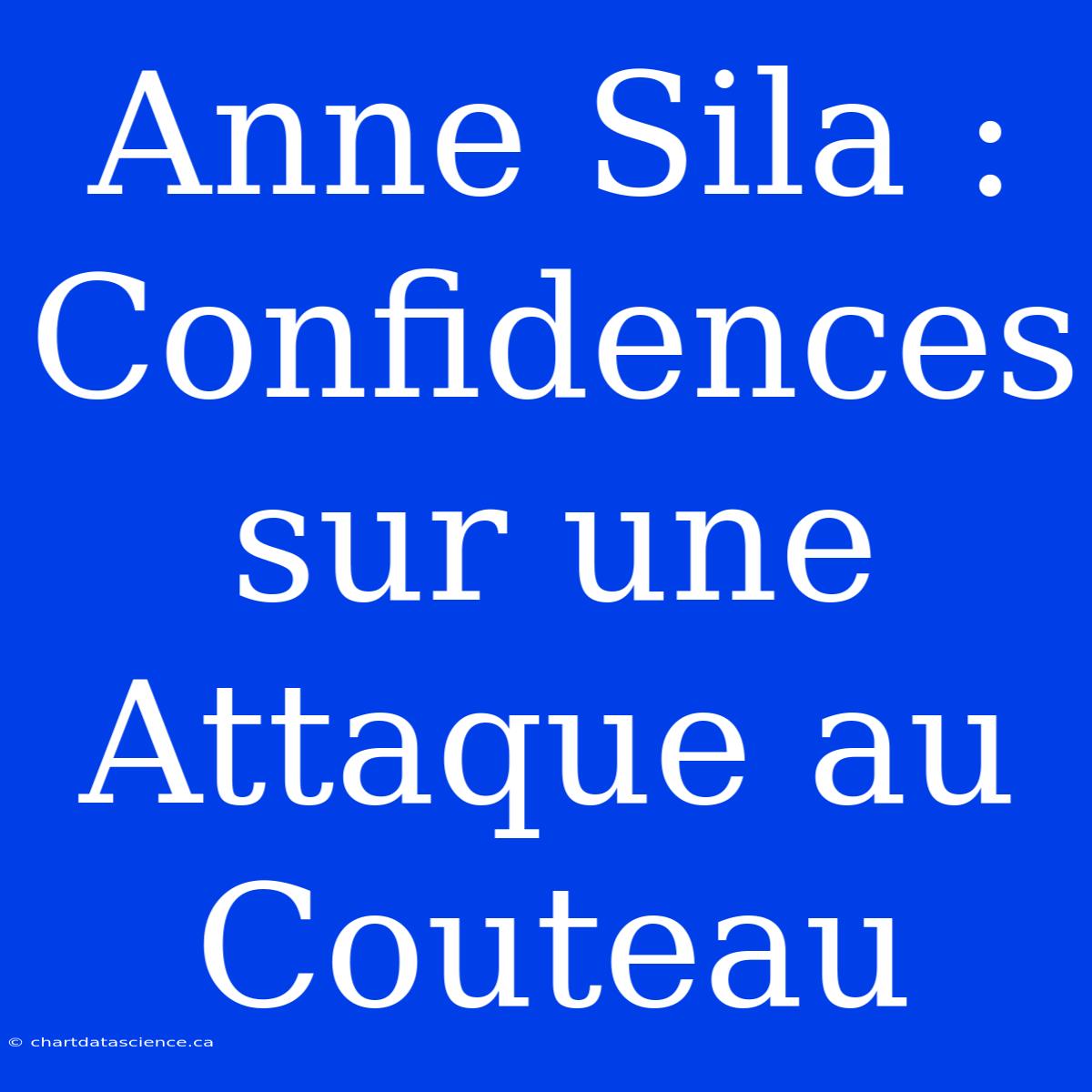 Anne Sila : Confidences Sur Une Attaque Au Couteau