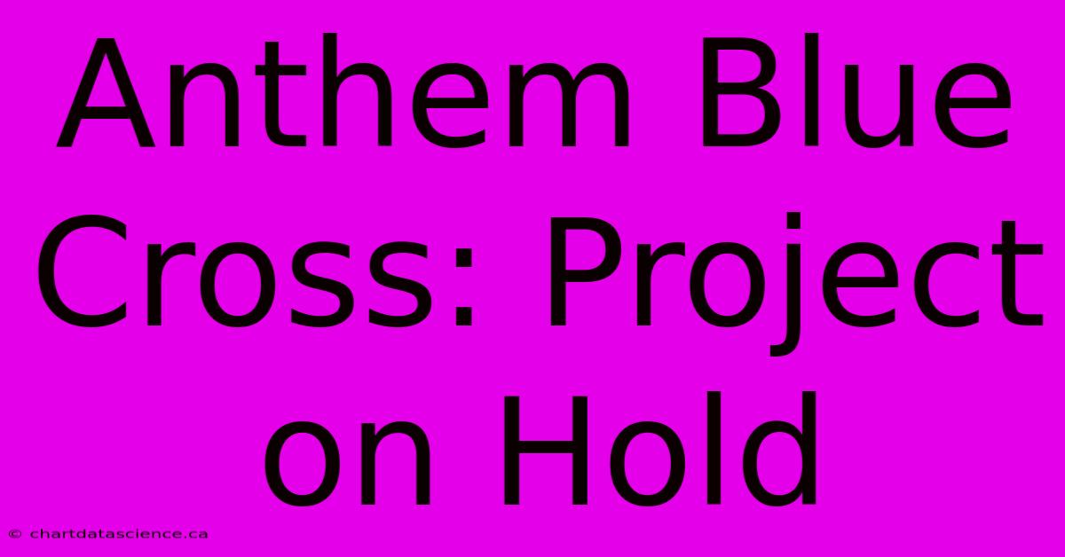 Anthem Blue Cross: Project On Hold