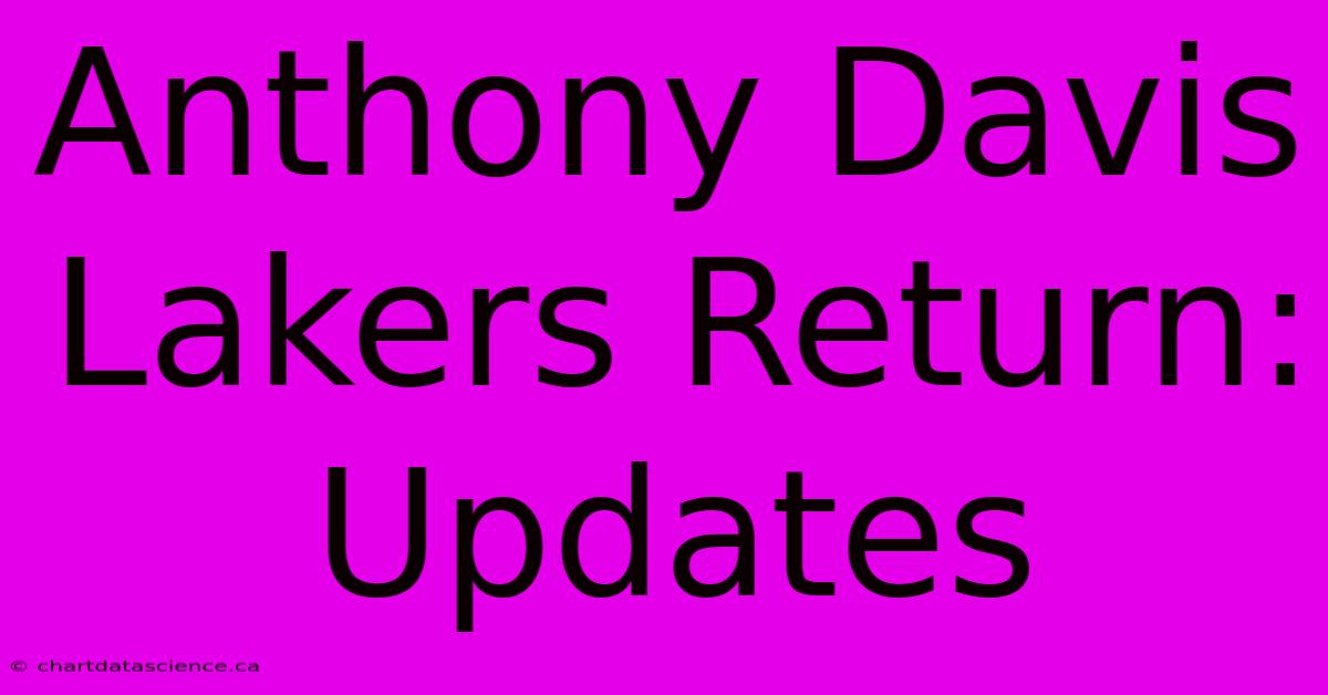 Anthony Davis Lakers Return: Updates