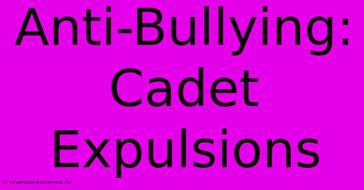 Anti-Bullying: Cadet Expulsions