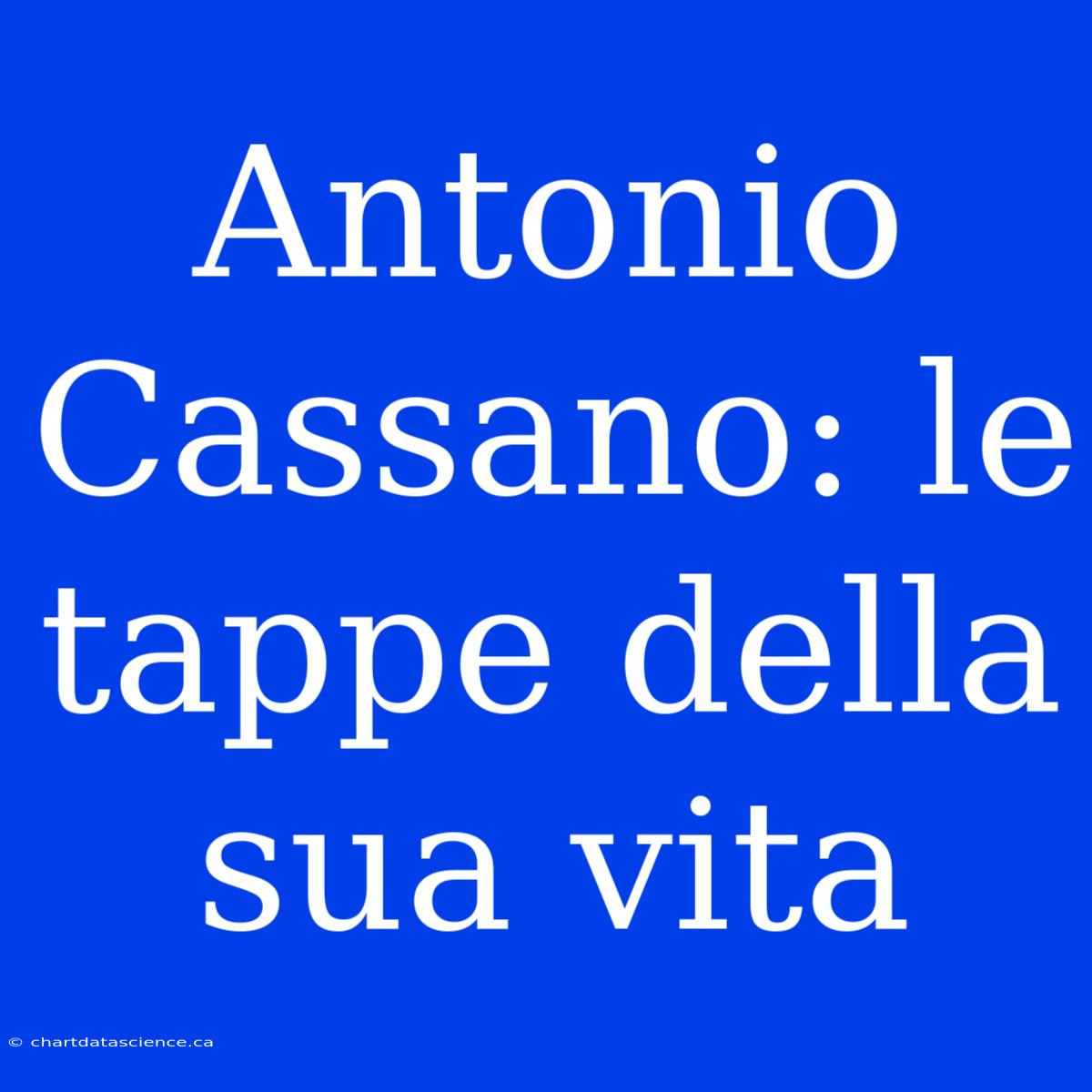 Antonio Cassano: Le Tappe Della Sua Vita