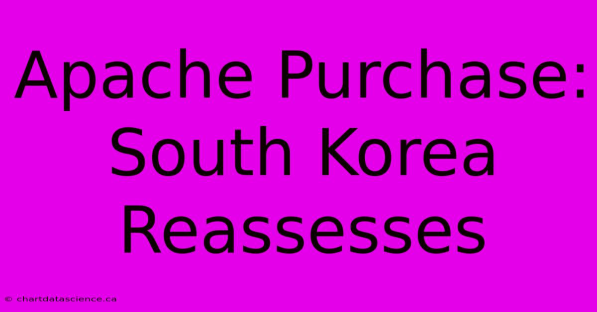 Apache Purchase: South Korea Reassesses