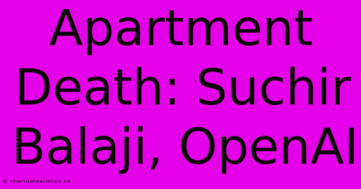 Apartment Death: Suchir Balaji, OpenAI