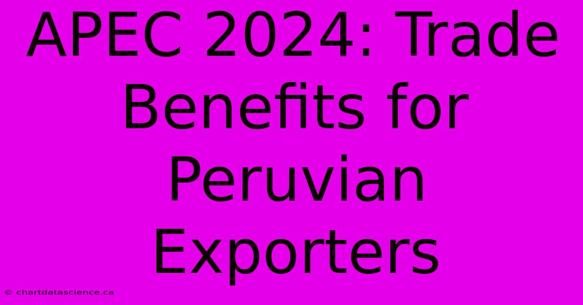 APEC 2024: Trade Benefits For Peruvian Exporters