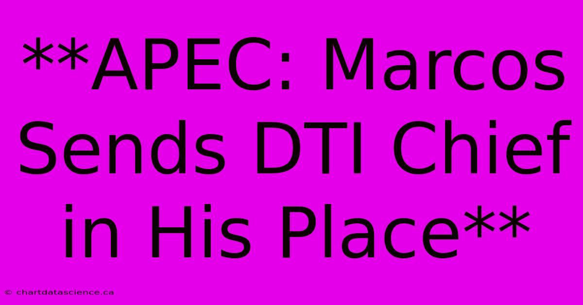 **APEC: Marcos Sends DTI Chief In His Place**