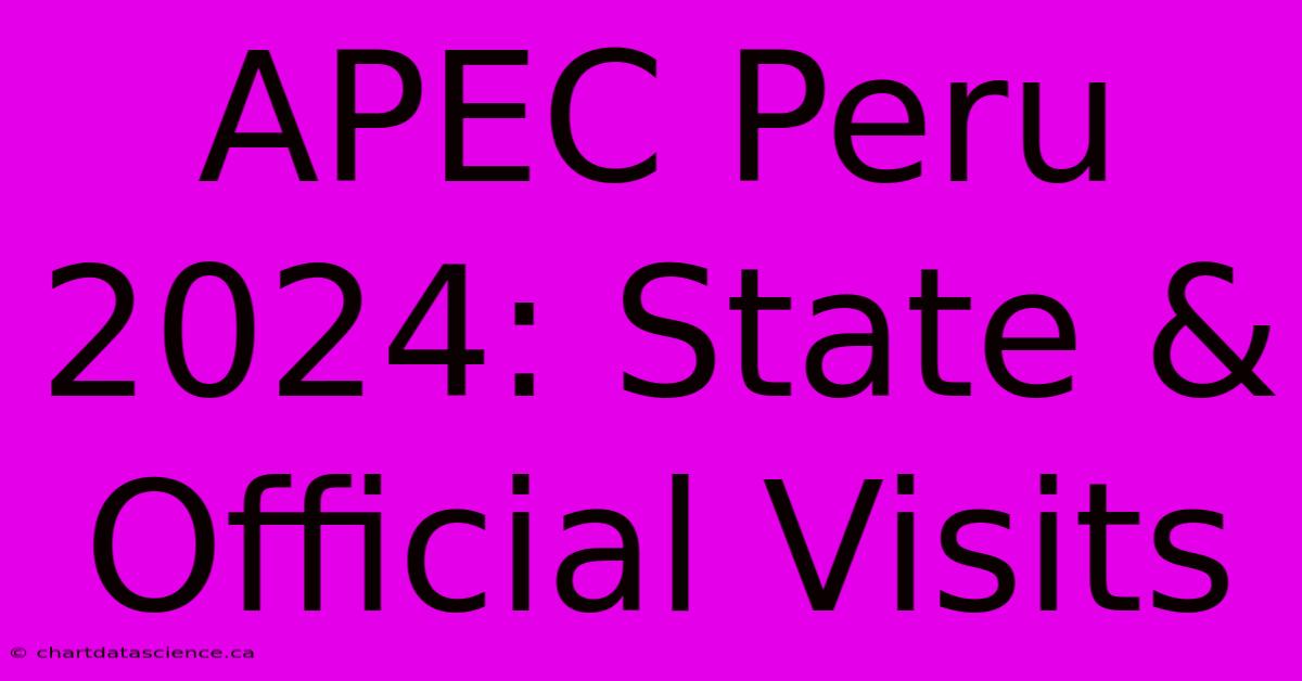 APEC Peru 2024: State & Official Visits