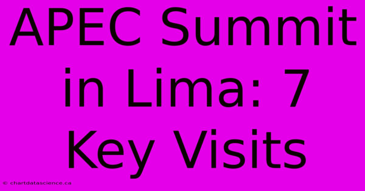 APEC Summit In Lima: 7 Key Visits