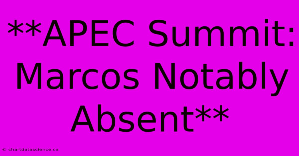 **APEC Summit: Marcos Notably Absent** 