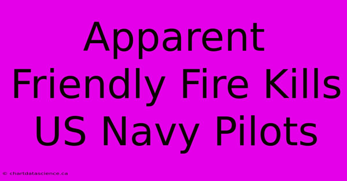 Apparent Friendly Fire Kills US Navy Pilots