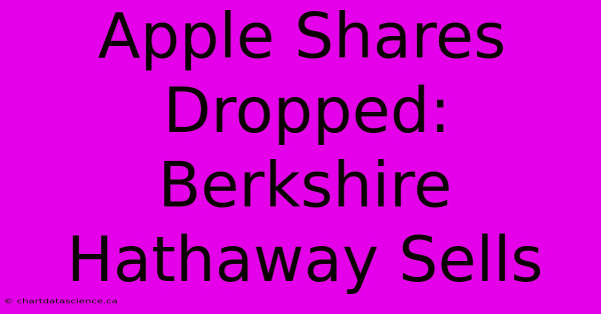 Apple Shares Dropped: Berkshire Hathaway Sells 