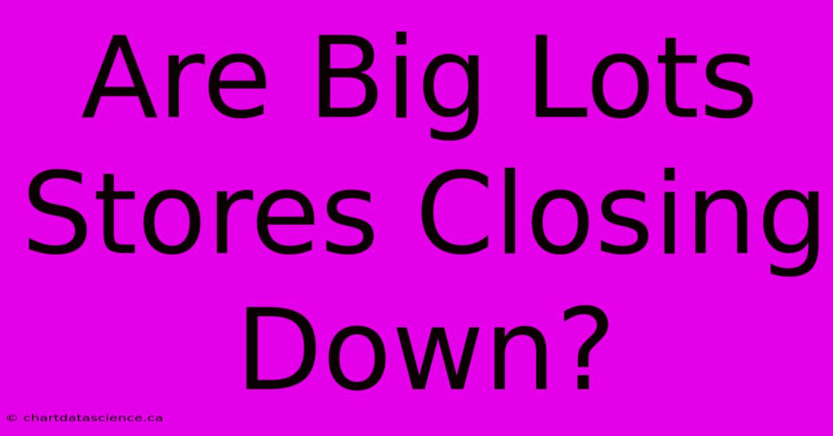 Are Big Lots Stores Closing Down?