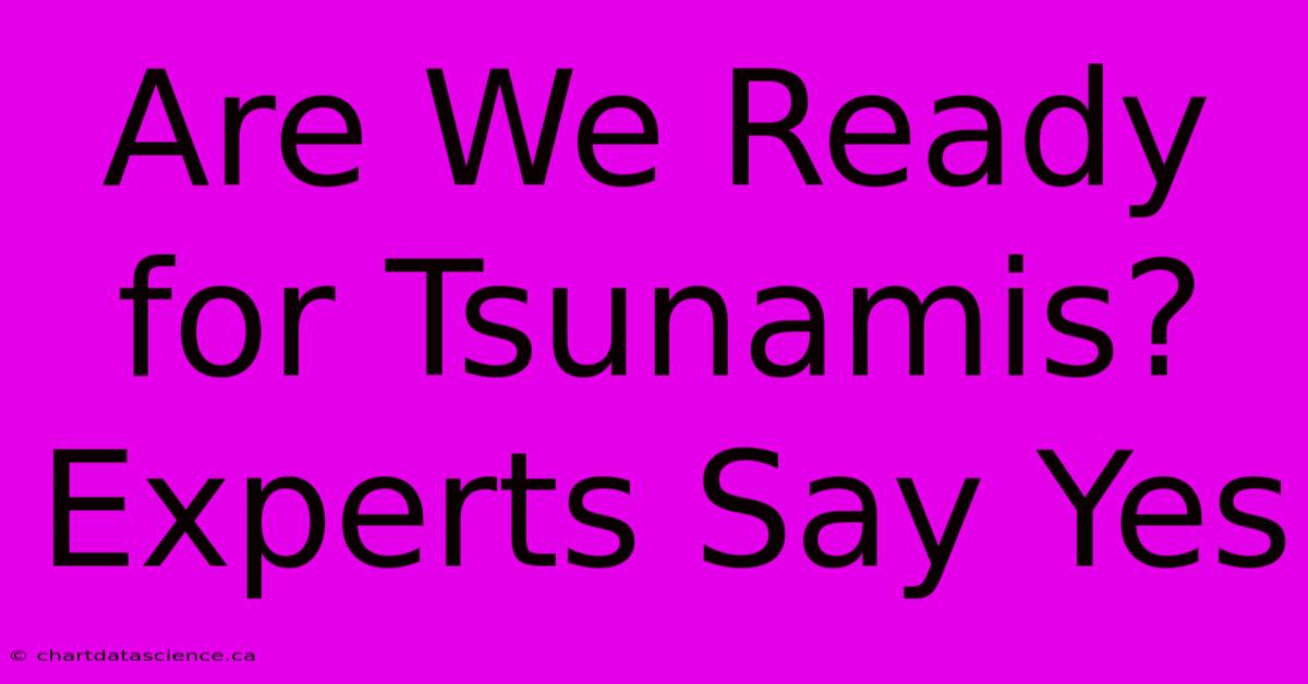 Are We Ready For Tsunamis? Experts Say Yes