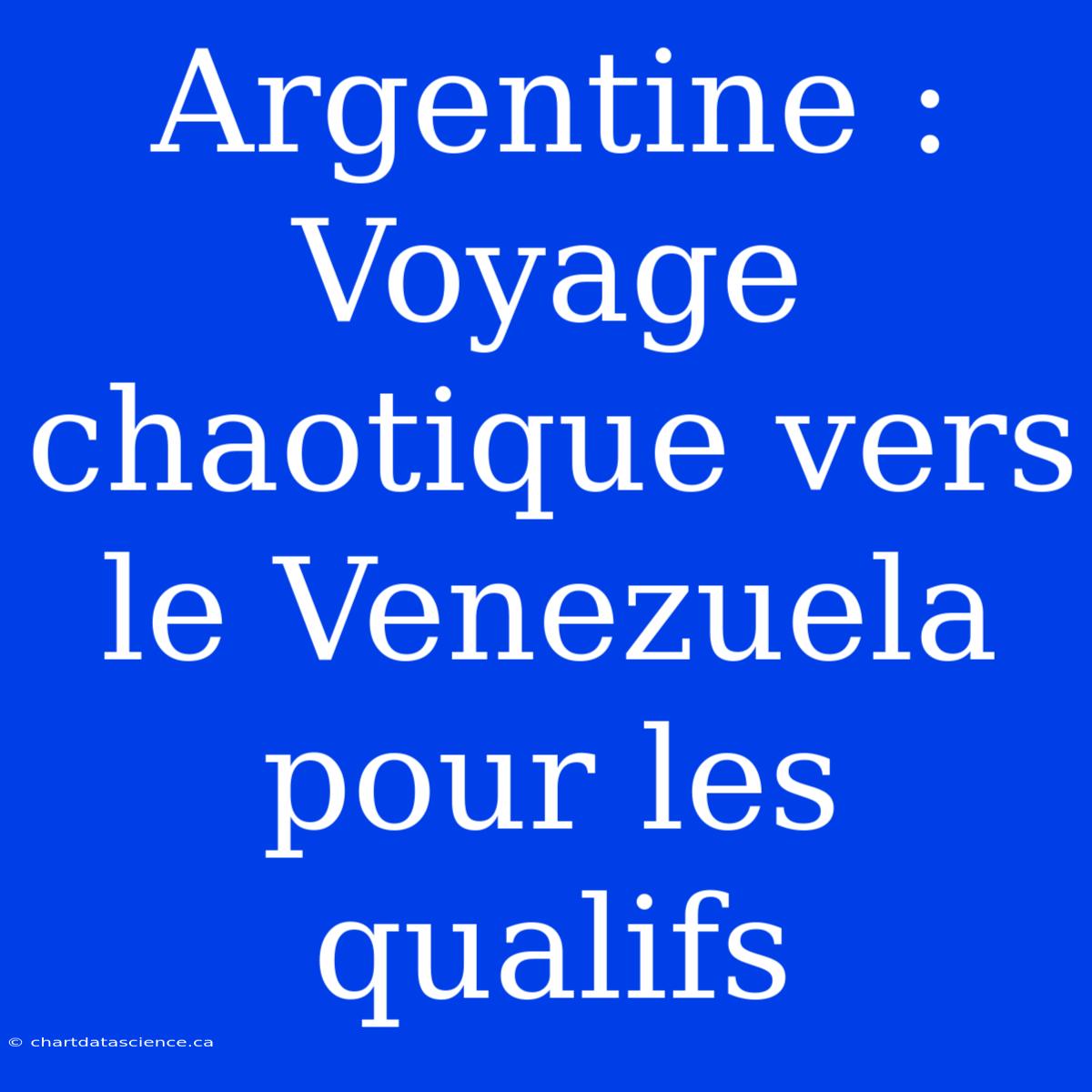 Argentine : Voyage Chaotique Vers Le Venezuela Pour Les Qualifs