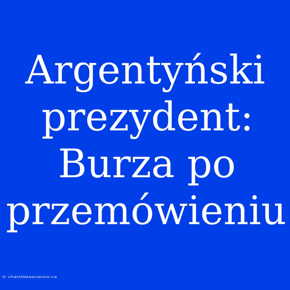 Argentyński Prezydent: Burza Po Przemówieniu