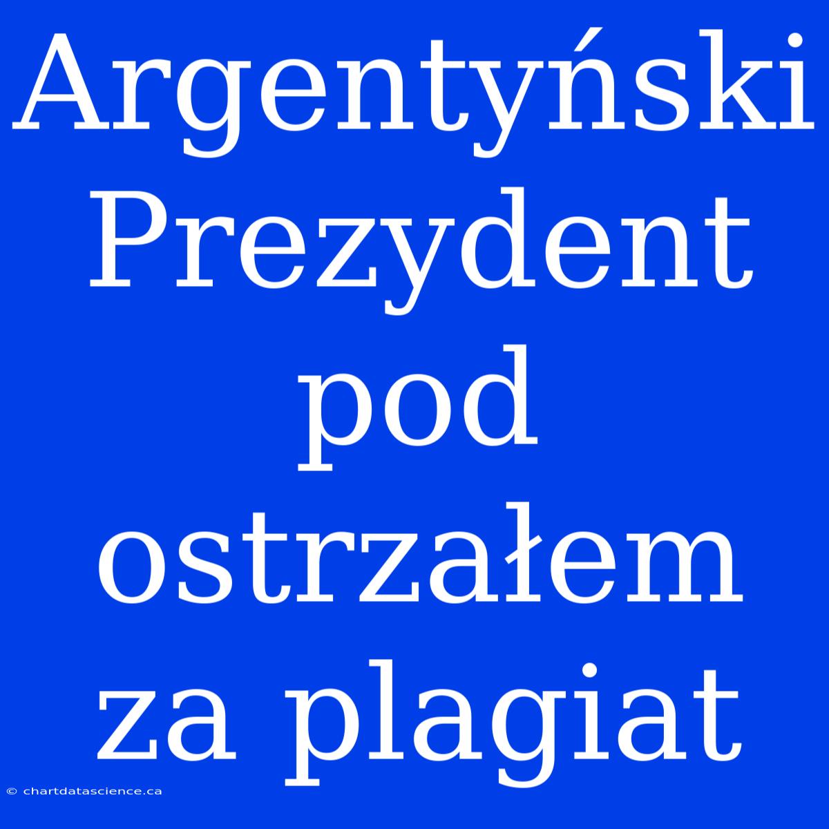 Argentyński Prezydent Pod Ostrzałem Za Plagiat