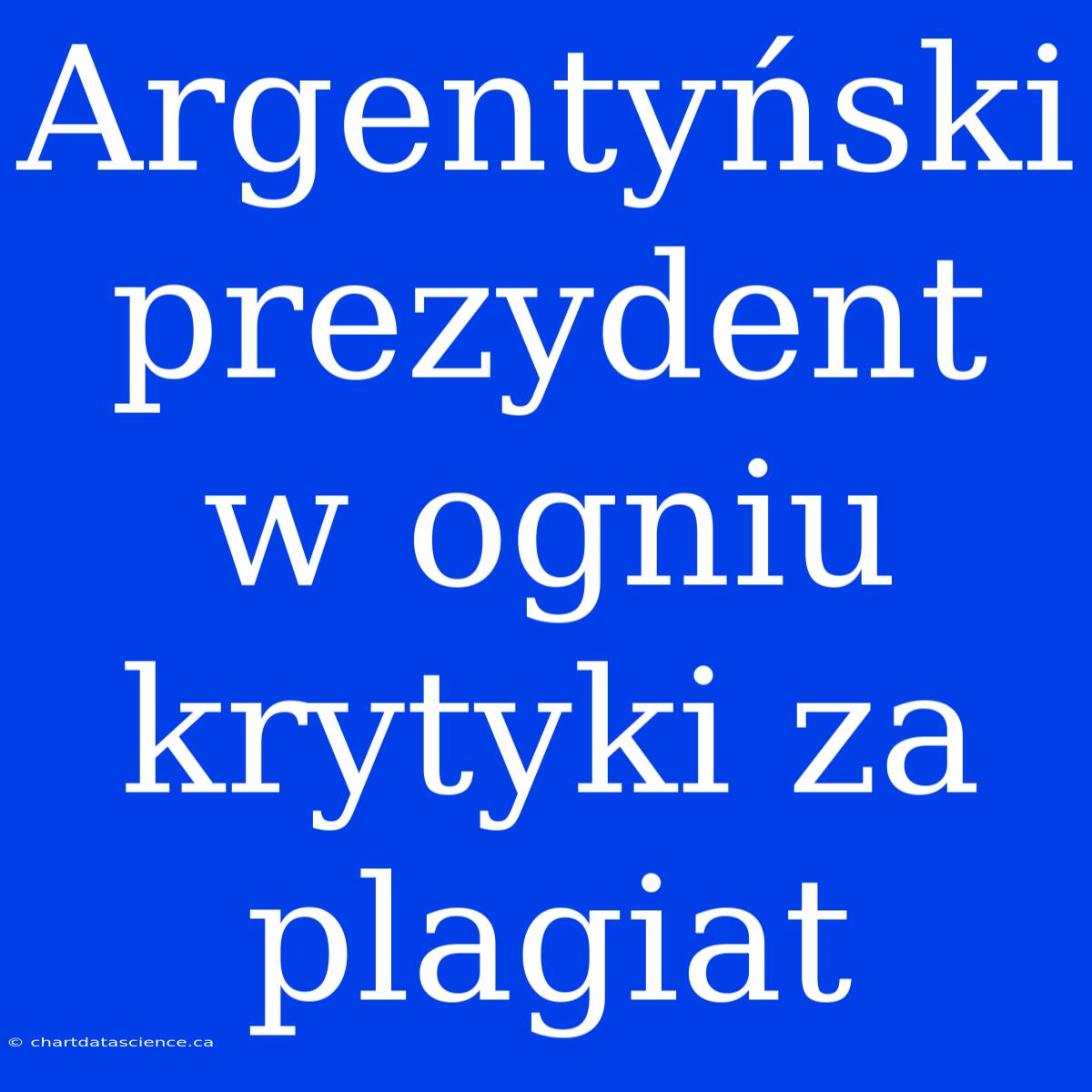 Argentyński Prezydent W Ogniu Krytyki Za Plagiat