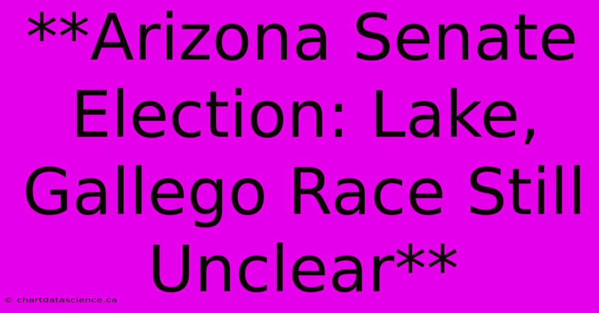 **Arizona Senate Election: Lake, Gallego Race Still Unclear**