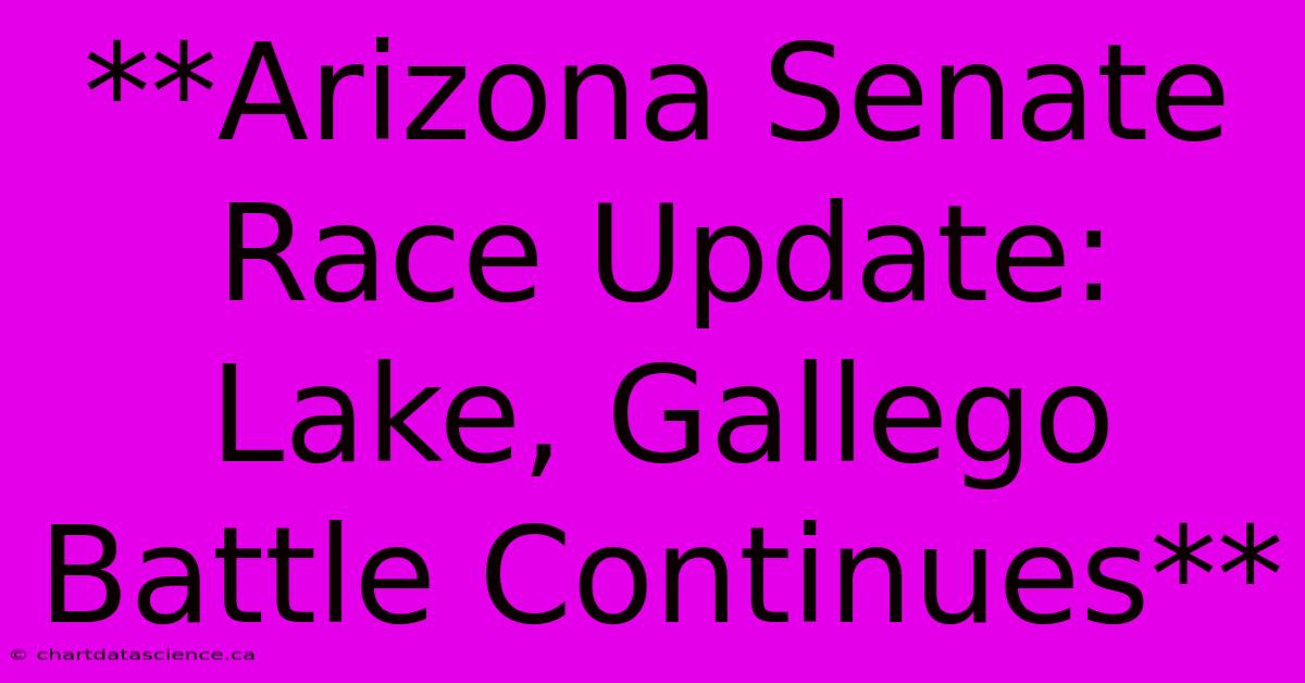 **Arizona Senate Race Update: Lake, Gallego Battle Continues** 