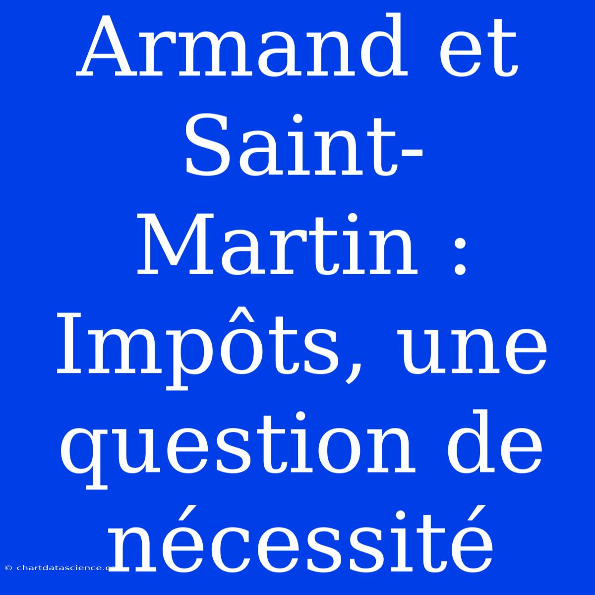 Armand Et Saint-Martin : Impôts, Une Question De Nécessité