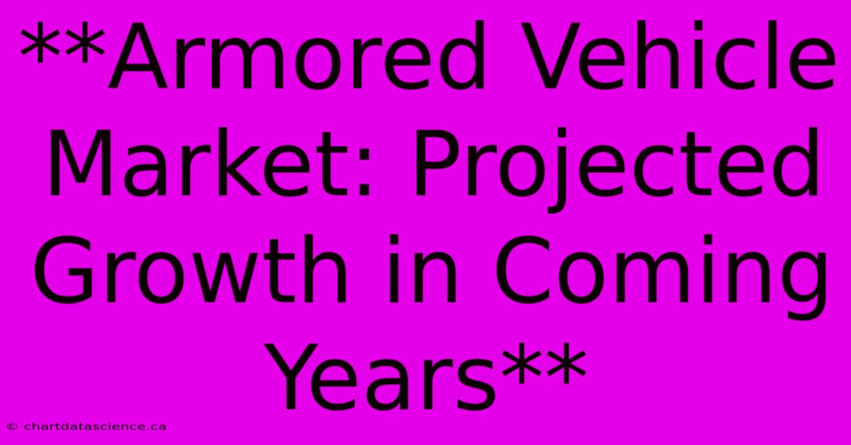 **Armored Vehicle Market: Projected Growth In Coming Years**