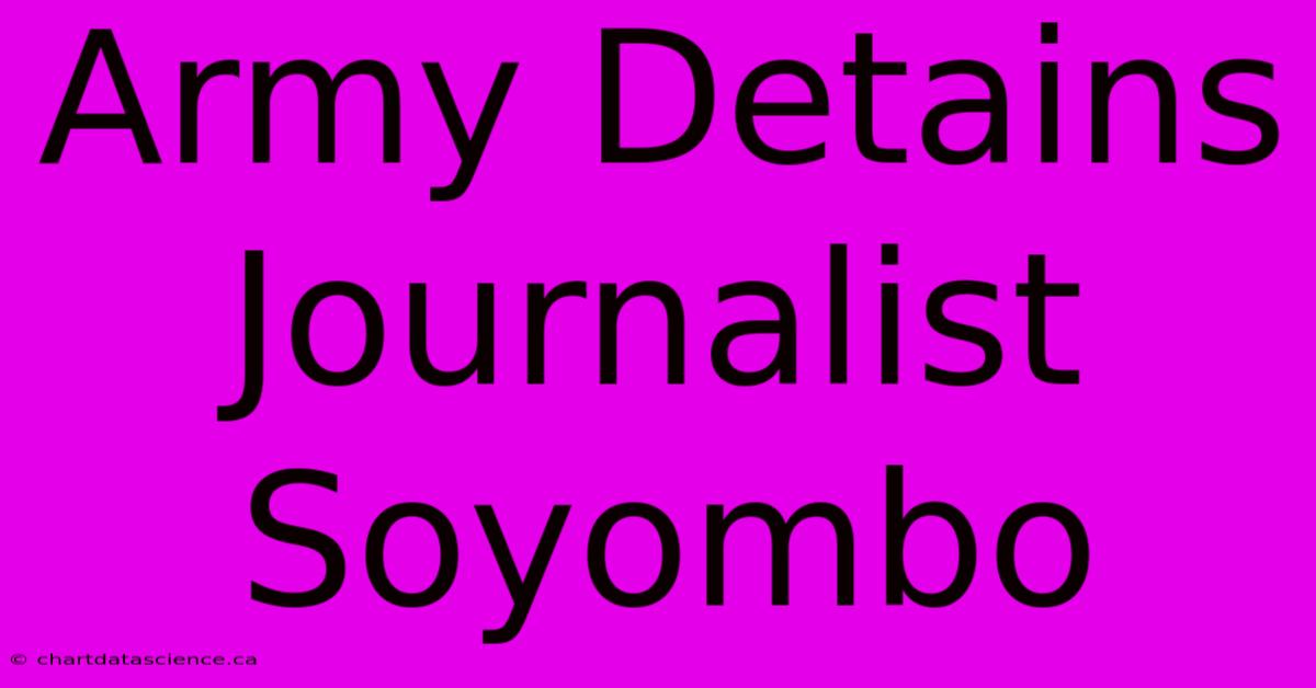 Army Detains Journalist Soyombo