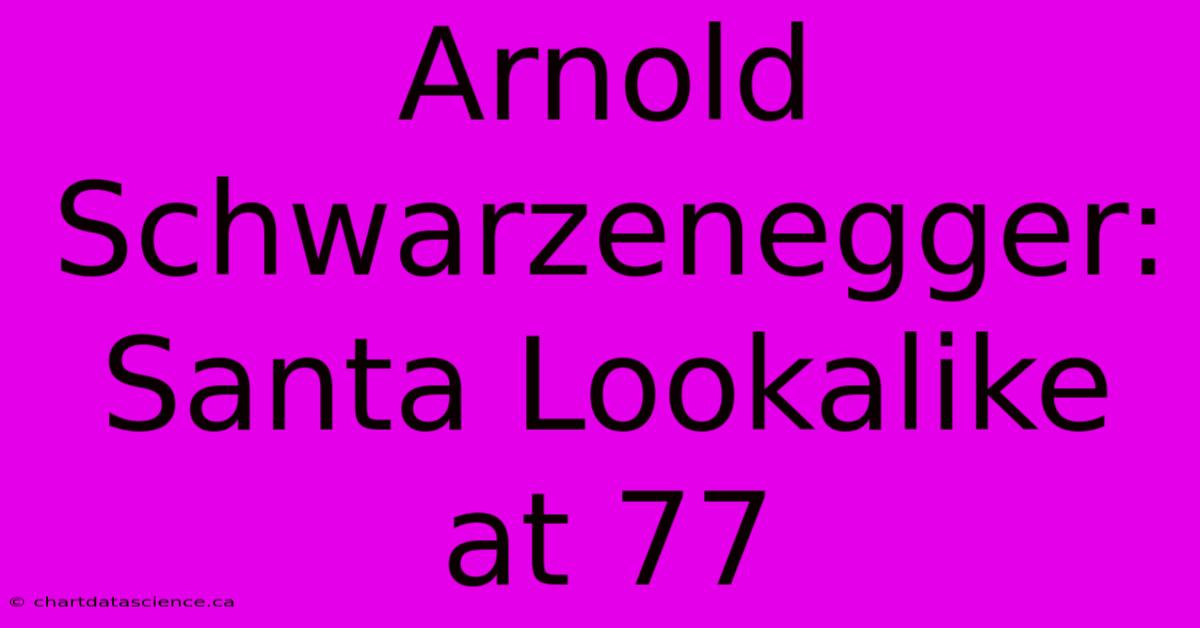 Arnold Schwarzenegger: Santa Lookalike At 77