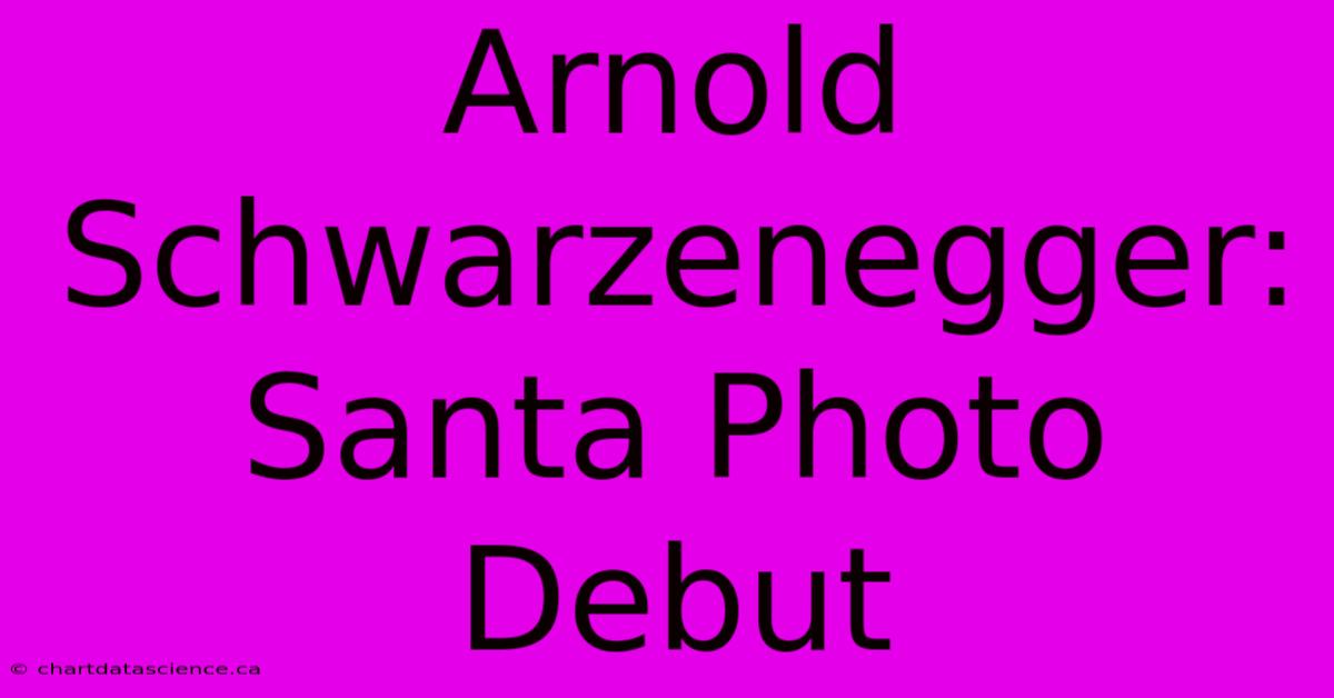 Arnold Schwarzenegger: Santa Photo Debut