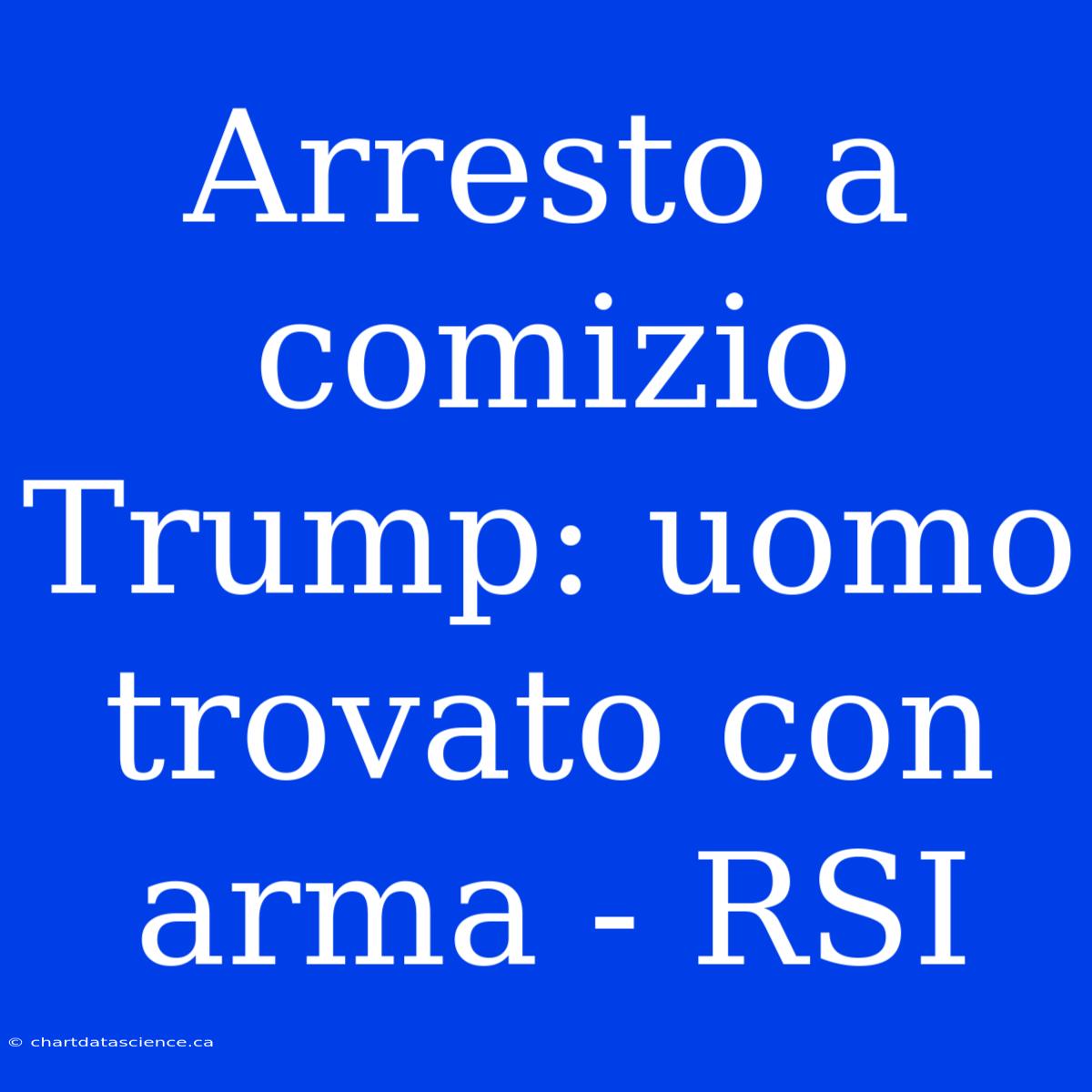 Arresto A Comizio Trump: Uomo Trovato Con Arma - RSI